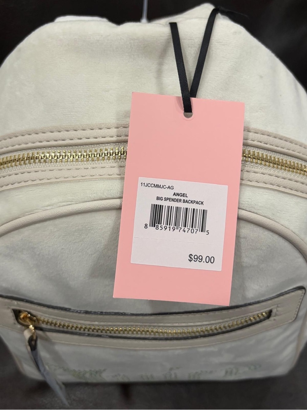Juicy Couture Cream Mini Backpack with Rhinestone 'Juicy' Script - Picture 6 of 6